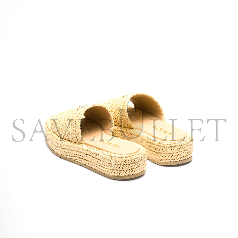 PRADA CROCHET FLATFORM SLIDES 1XZ761